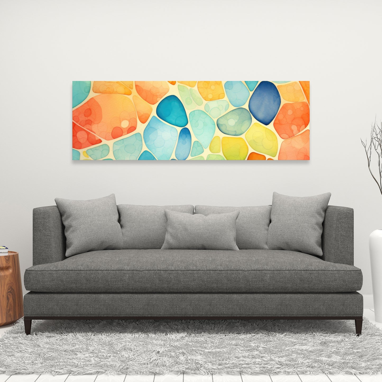 Blobs Turquoise Canvas - Unique Home Decor Art Piece