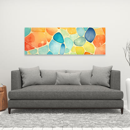 Blobs Turquoise Canvas - Unique Home Decor Art Piece