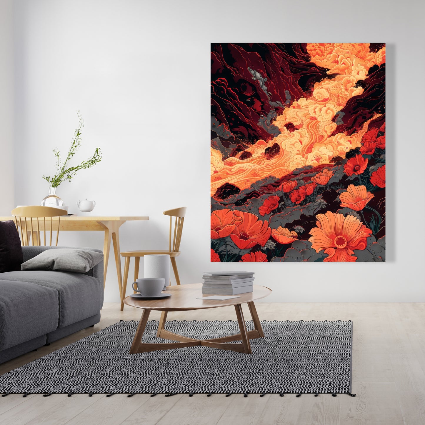 The Big Burn - Black Canvas Home Decor Art | Modern Wall Piece