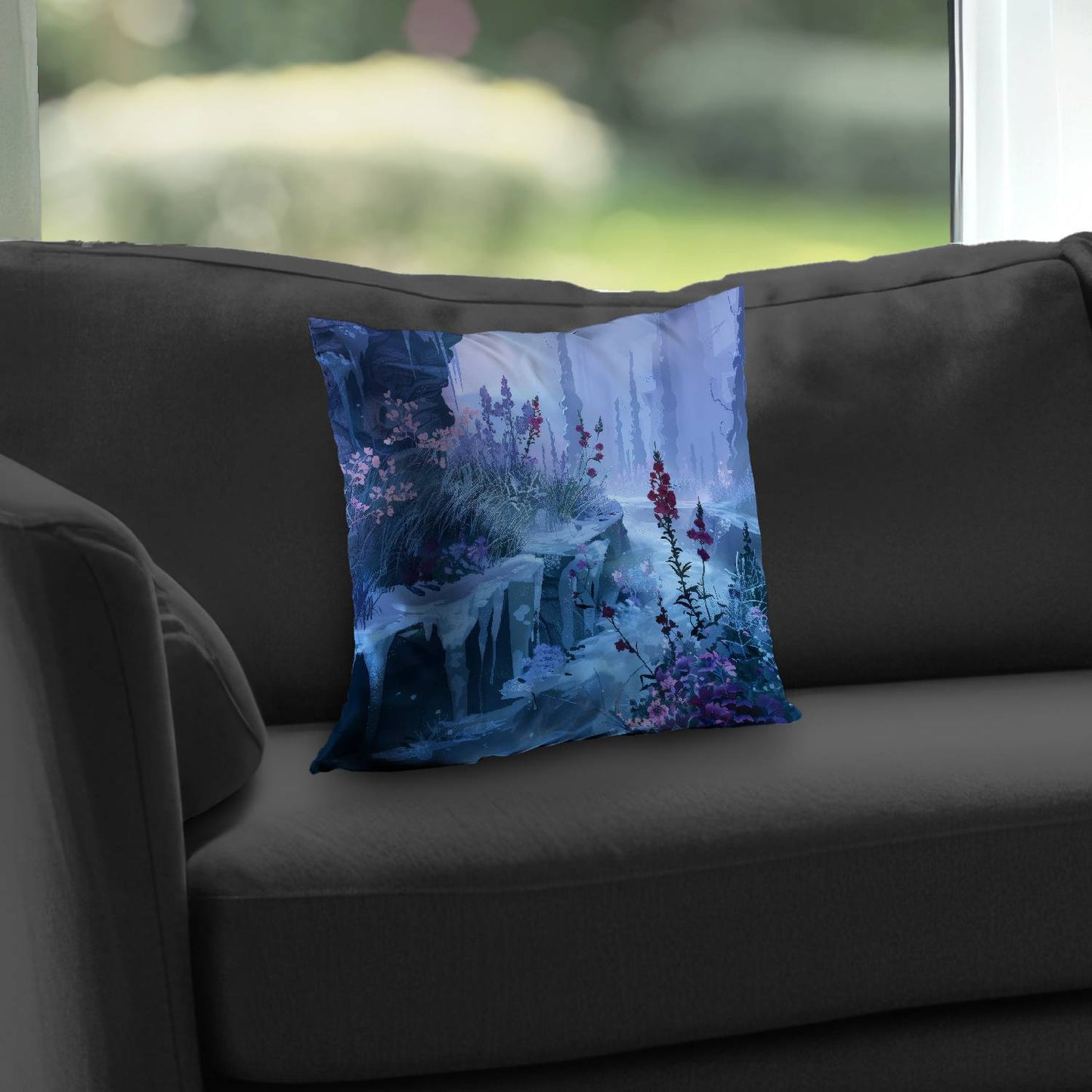 Valley of Ice Poly Twill Throw Pillow | Stylish Home Decor