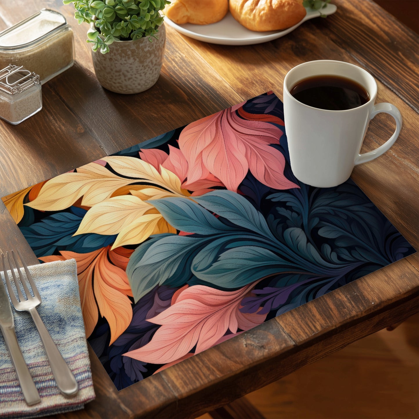 Pastel Bloom Polyester Placemat for Elegant Home Decor