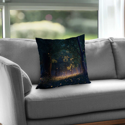 Glowing Leaves Poly Twill Throw Pillow | Home Decor Accent
