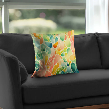 Coussin décoratif en sergé de polyester à motifs de fruits biologiques | Accessoire de décoration intérieure