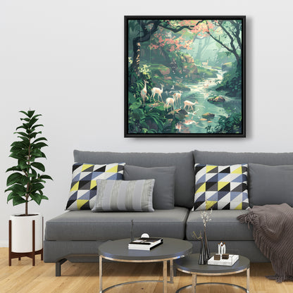 Sipping - 24"x24" Framed canvas