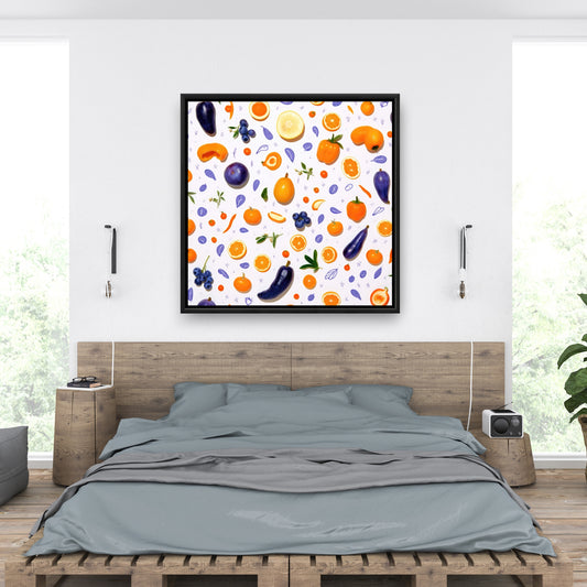 Orange and purple - 36"x36" Framed canvas