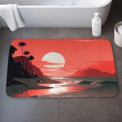 Blood Sun Bath Mat | Stylish Home Decor Rug, Soft & Durable
