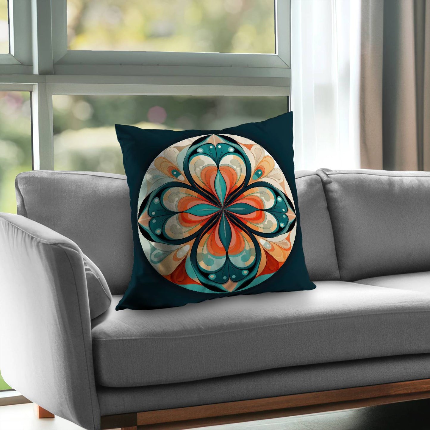 Peaceful mandala - Throw pillow - Print on demand