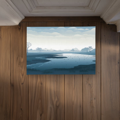 Minimalist Swamp Black Indoor Outdoor Door Mat | Home Decor