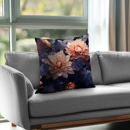 Pink and Purple Black Poly Twill Throw Pillow - Home Decor Insert