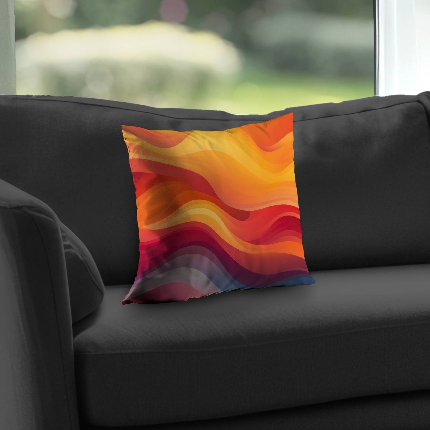 Sunlit fog - Throw pillow - Print on demand