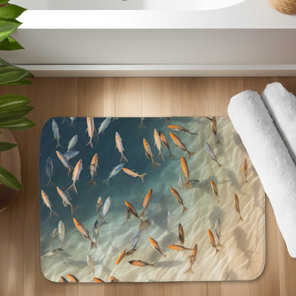 Away from the sand Turquoise Bath Mat for Home Decor