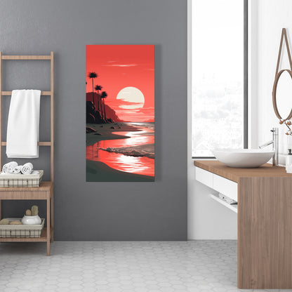 Blood Sun - Gray Canvas Art for Modern Home Decor