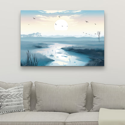 The Marsh - Blue Canvas Art for Stylish Home Decor