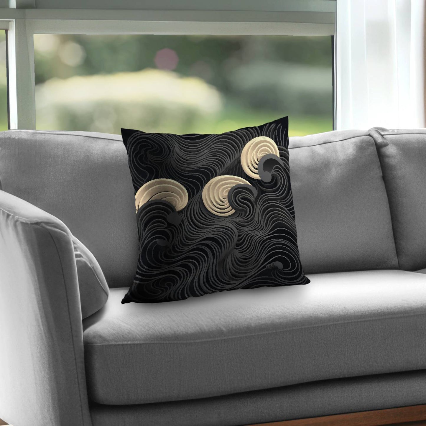 Layers Poly Twill Throw Pillow - Stylish Home Decor Accent