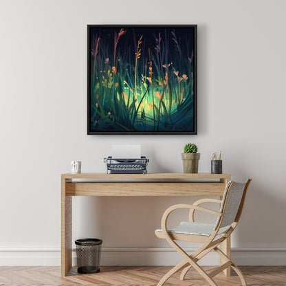Between Twigs - Turquoise Framed Canvas for Home Decor