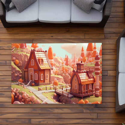 Toy Town Orange Outdoor Area Rug - Stylish Home Decor