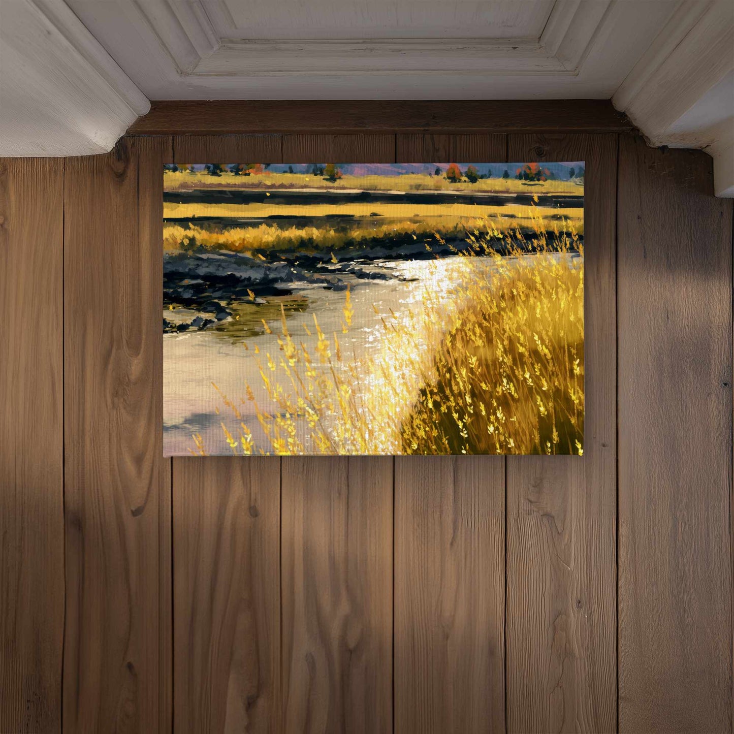 Paillasson lumineux Golden Stream | Décoration d'intérieur et d'extérieur