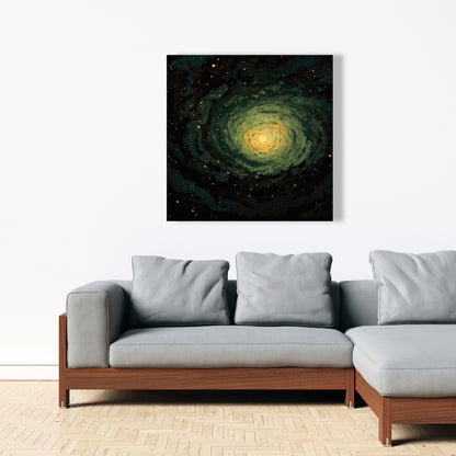Swirling Gases - Black Canvas Art for Elegant Home Decor