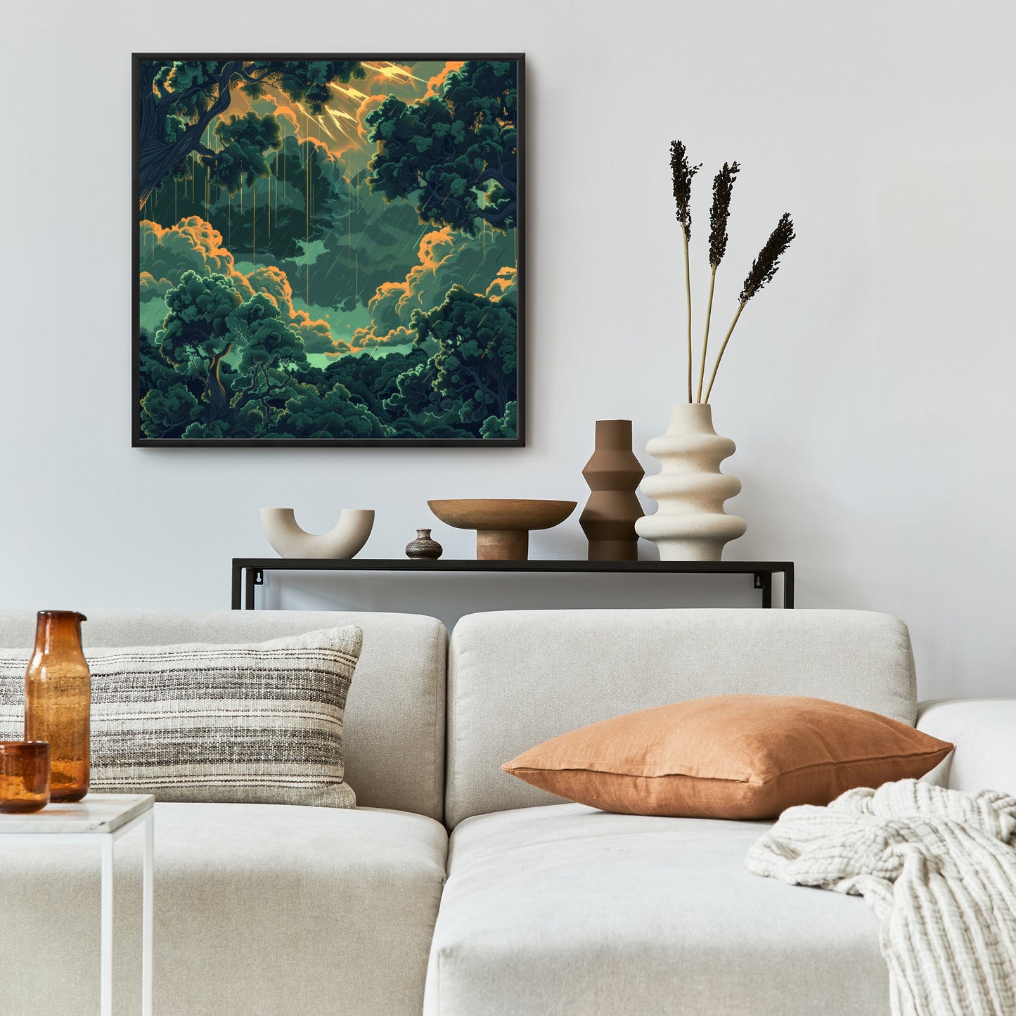Drops - Yellow Framed Canvas Art for Stylish Home Decor