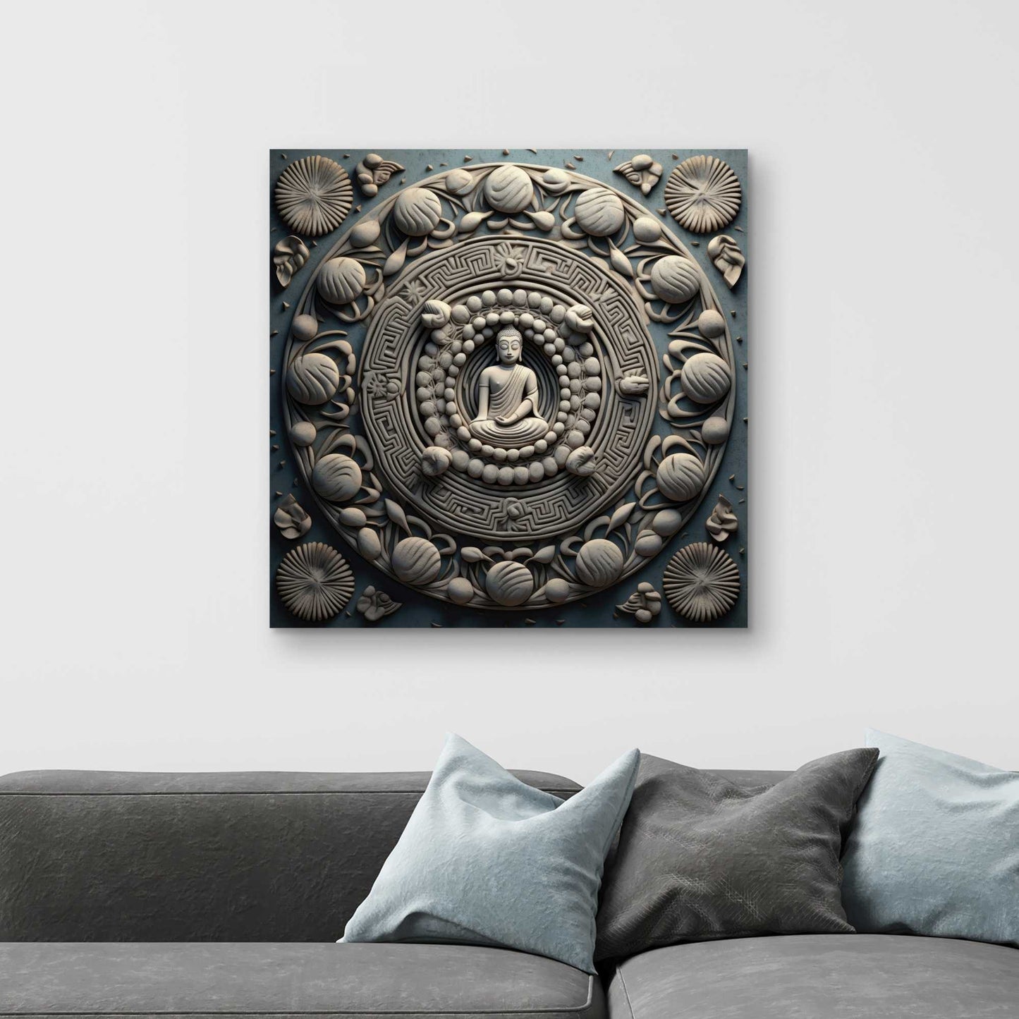 Spiritual Peace - White Canvas Home Decor | Tranquil Art