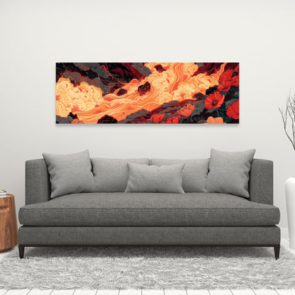 The Big Burn - Black Canvas Home Decor Art | Modern Wall Piece