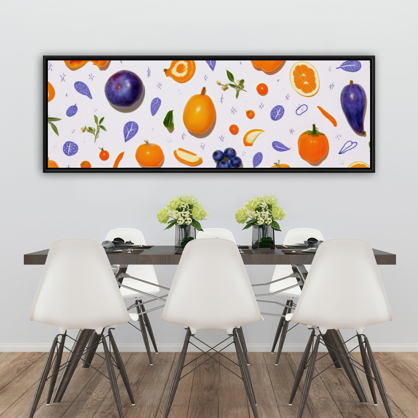 Orange and purple - 36"x36" Framed canvas