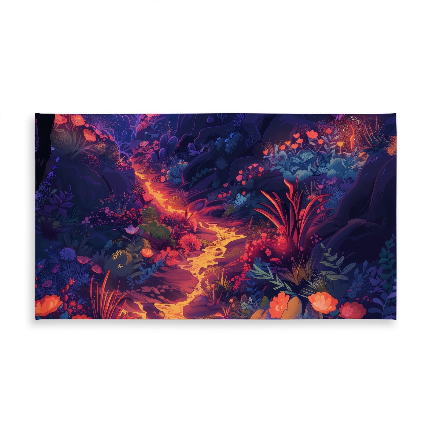 Burning Flowers Blue Tablecloth for Indoor Outdoor Decor