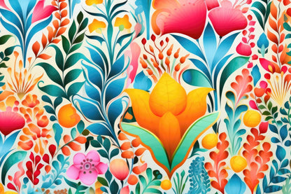 Flowing Flowers Outdoor Area Rug - Orange Home Decor Accent