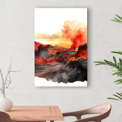 Minimalist Flow - Red Canvas Art | Modern Style