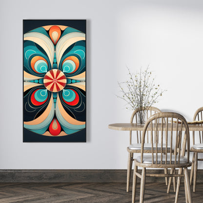 Concentric - Orange Framed Canvas Art for Home Decor