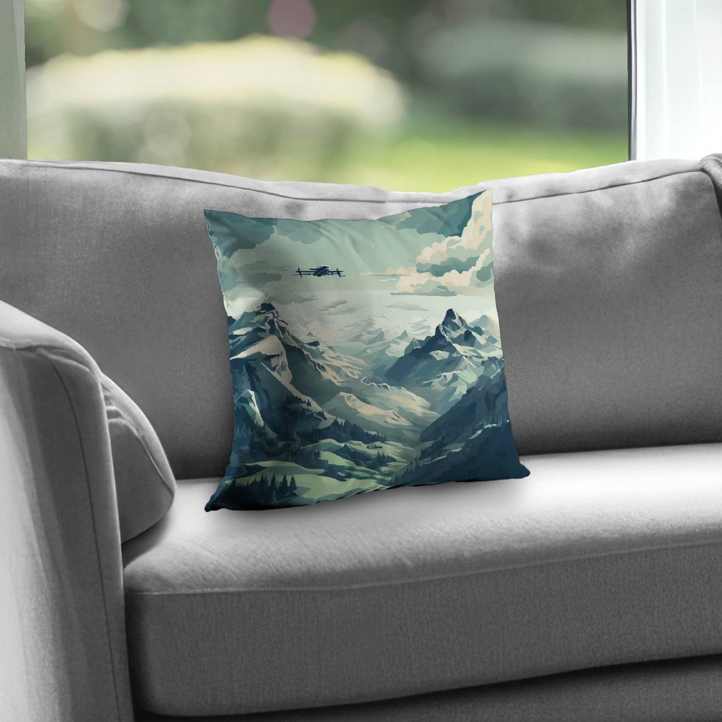 Above land - Throw pillow - Print on demand