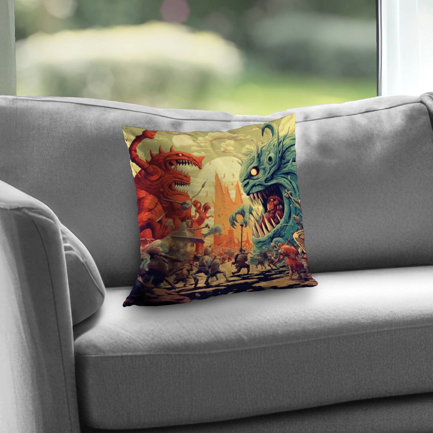 Colossi - Throw pillow - Print on demand