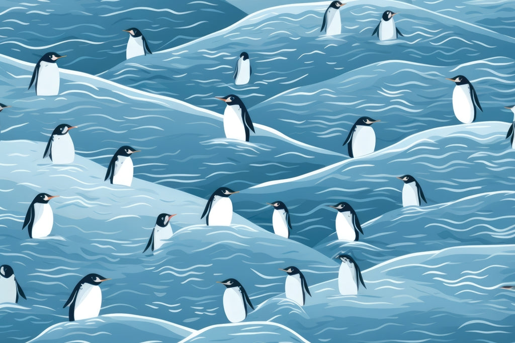 Tapis d'extérieur décoratif Les pingouins en balade | Élégant