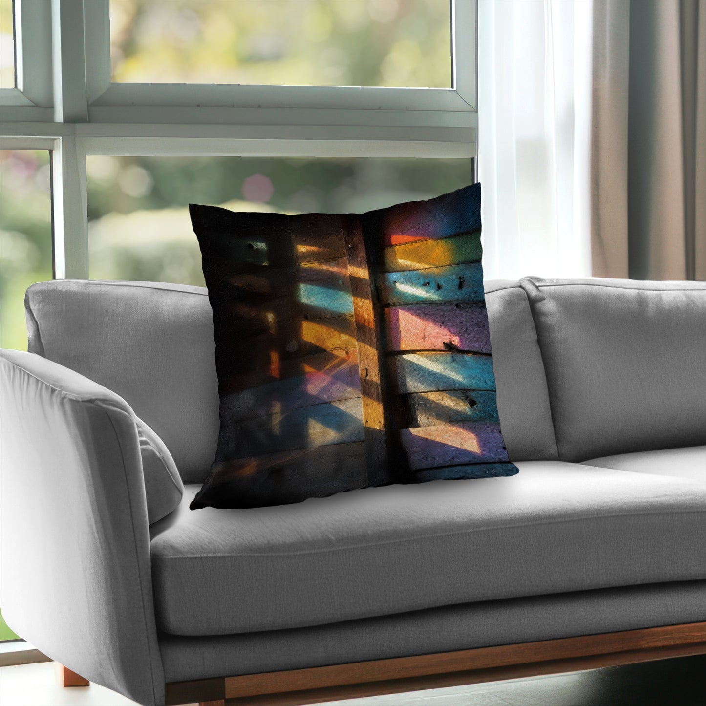 Casting Rainbows Poly Twill Throw Pillow | Home Decor Accent