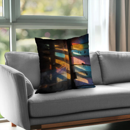 Casting Rainbows Poly Twill Throw Pillow | Home Decor Accent
