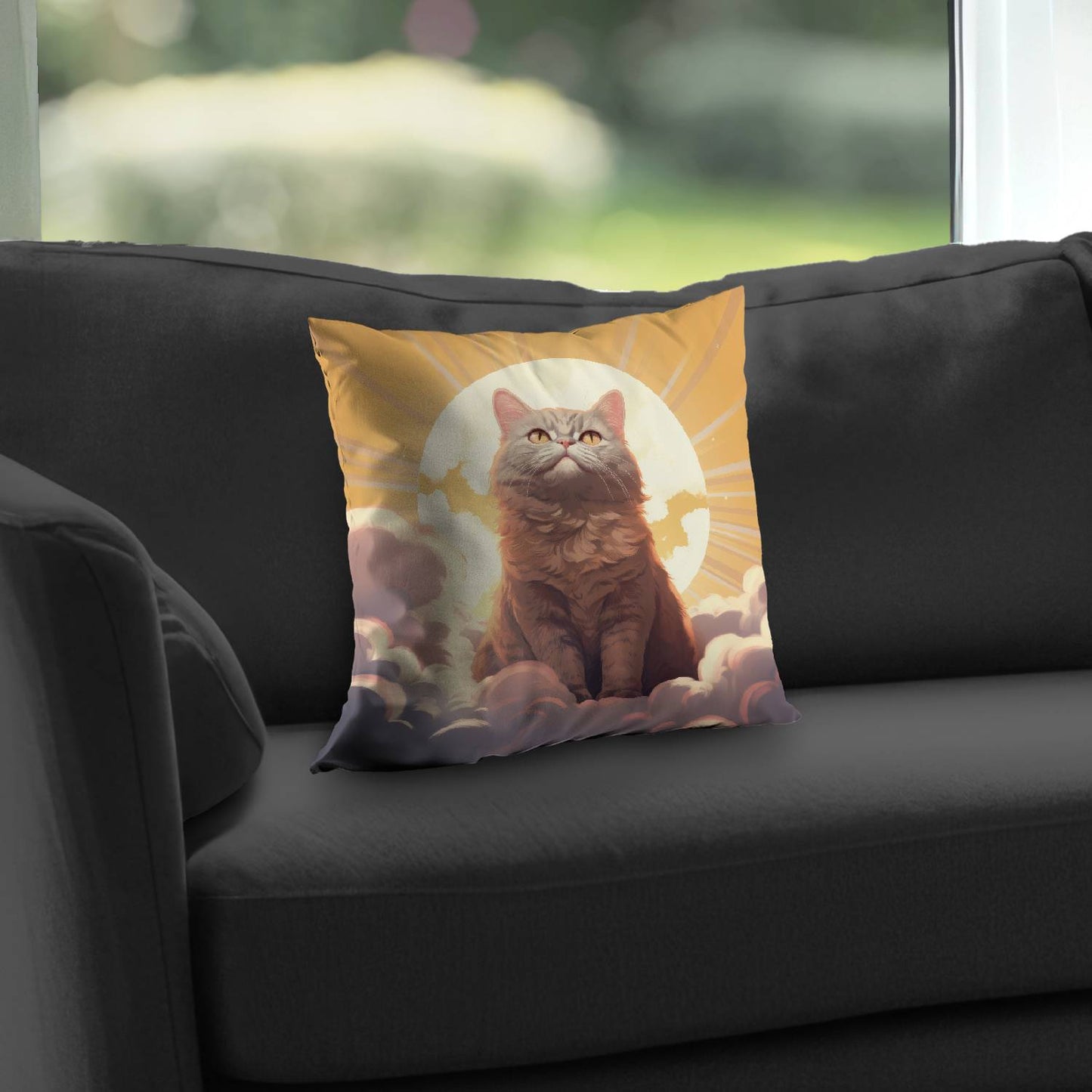 Intangible purr - Throw pillow - Print on demand