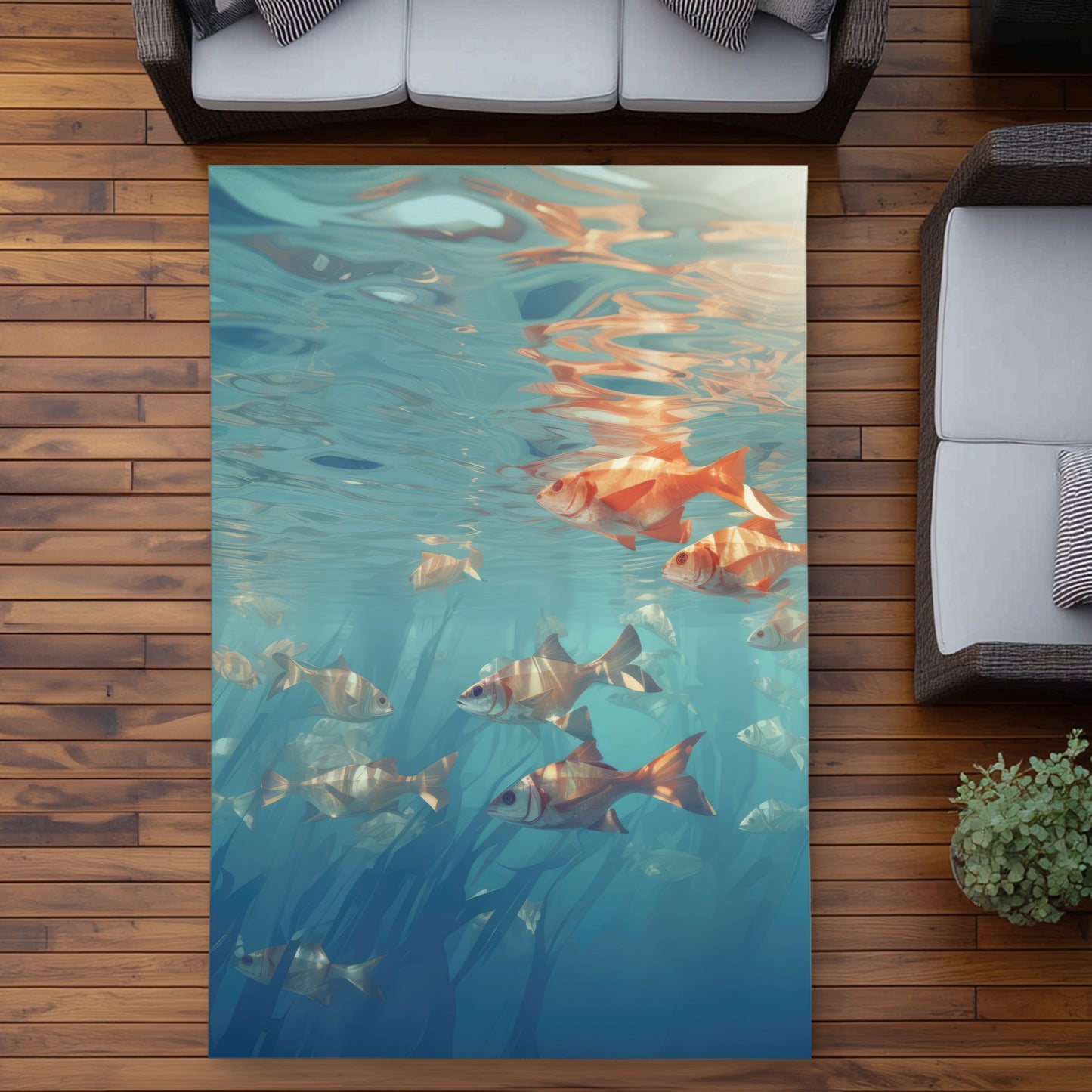 Surface tension Blue Outdoor Area Rug for Home Decor | Stylish