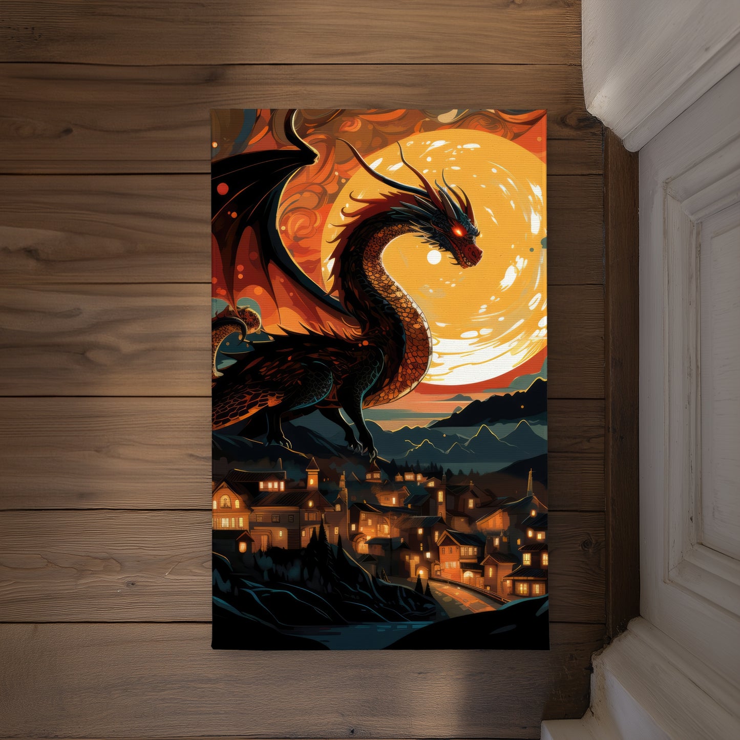 Imminent Destruction Orange Indoor Outdoor Door Mat | Decor