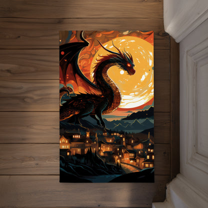 Imminent Destruction Orange Indoor Outdoor Door Mat | Decor