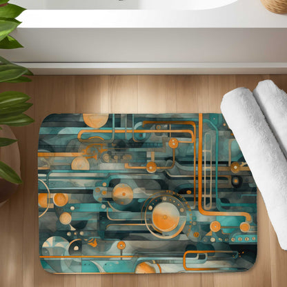 Astrological Machinery Gold Bath Mat | Home Decor Accent