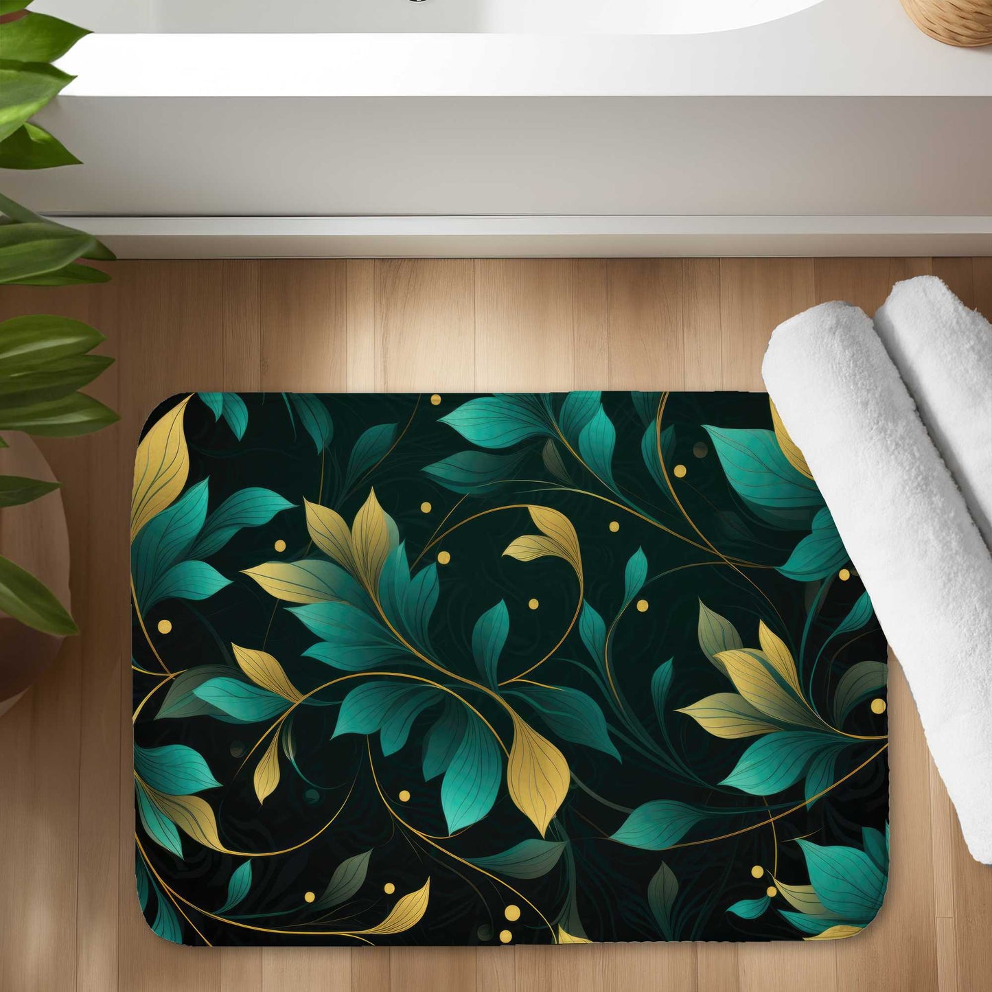 Twirling Twigs - Green Bath Mat | Eco-Friendly