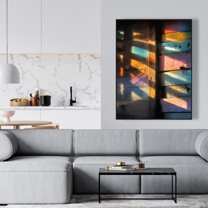 Casting Rainbows - Green Framed Canvas for Home Decor