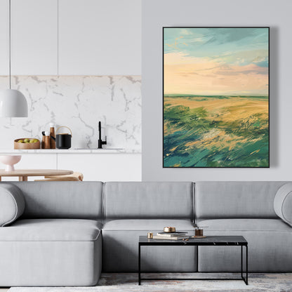 Evening in the field - 36"x36" Framed canvas