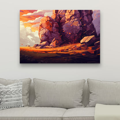 The Last Remains - Orange Canvas for Home Decor | Unique Art