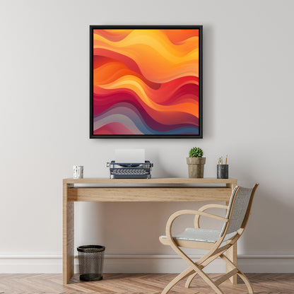 Sunlit Fog - Orange Framed Canvas for Home Decor | Art Print