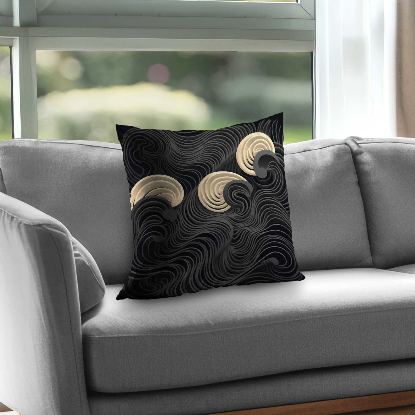 Layers Poly Twill Throw Pillow - Stylish Home Decor Accent