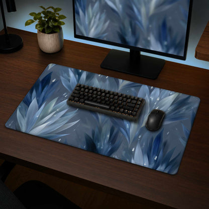 Icy Leaves Desk Mat - Stylish Home Decor Desk Accessory
