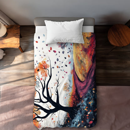Blowing leaves - 88"x88" Duvet Cover