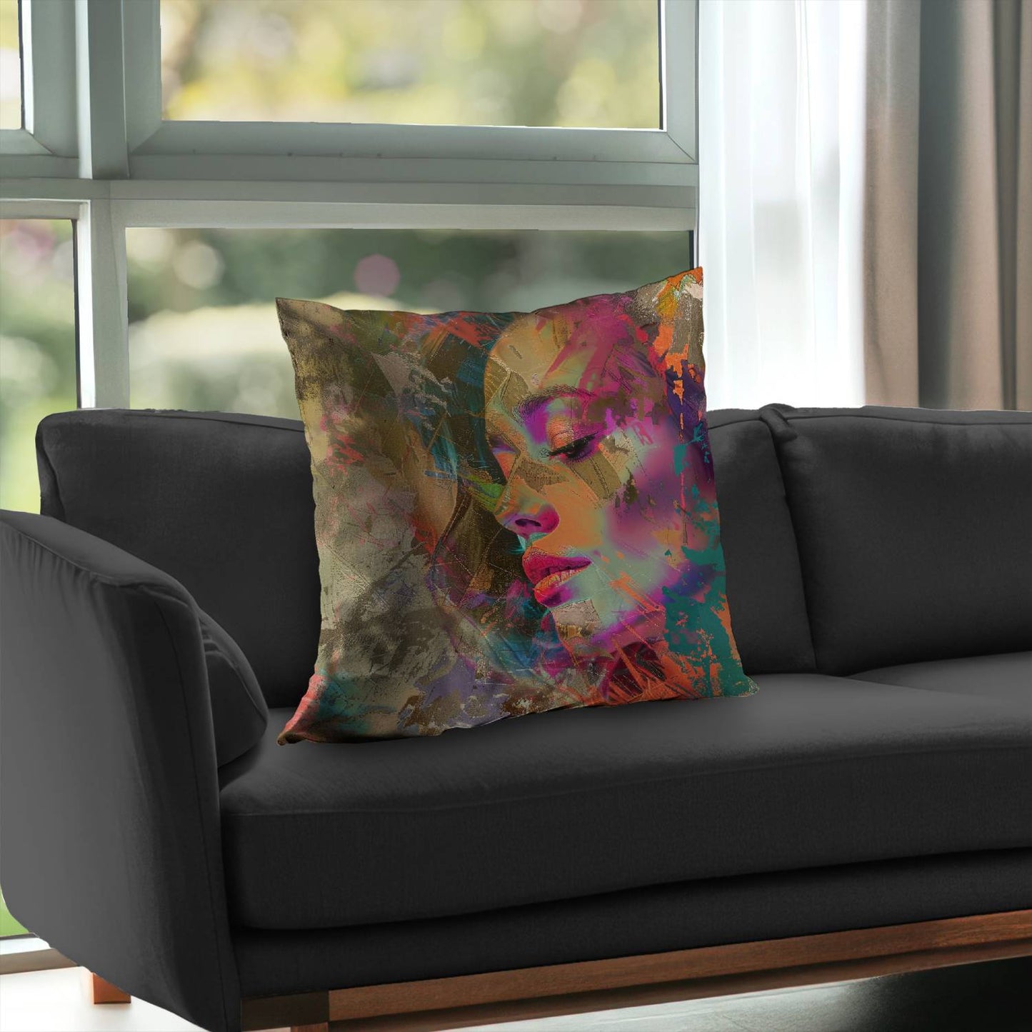 Grunge Look Poly Twill Throw Pillow - Stylish Home Decor