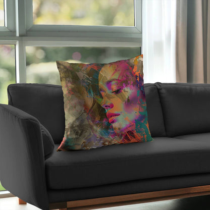 Grunge Look Poly Twill Throw Pillow - Stylish Home Decor